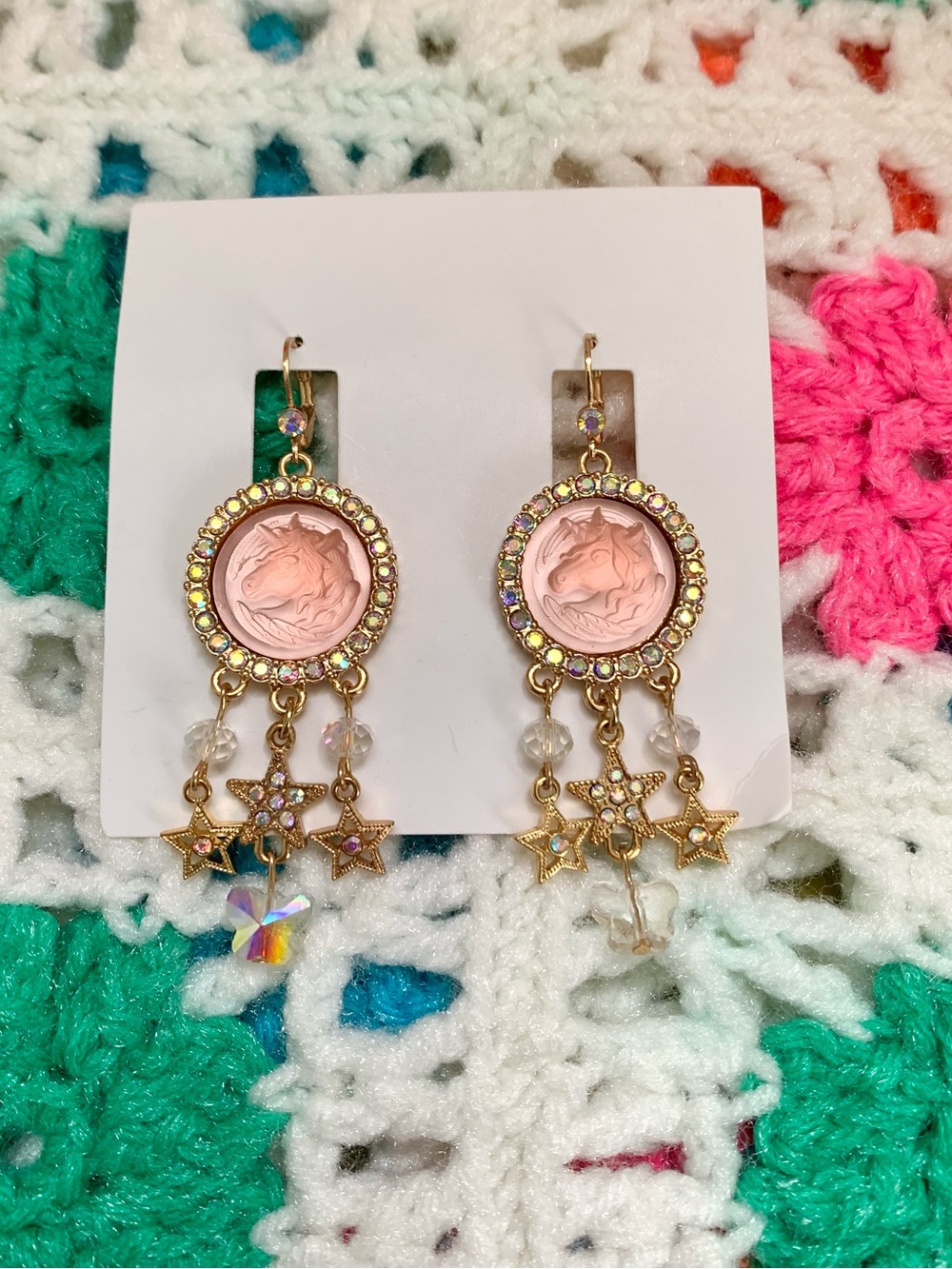 🌵Brand New Kirk’s Folly Pink Dangling Unicorn Earrings🌵